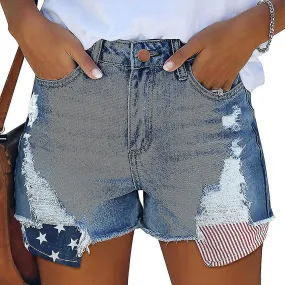 Women High Waist Ripped Denim Shorts Hot Pants Short Pants