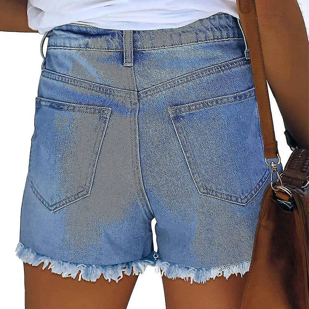 Women High Waist Ripped Denim Shorts Hot Pants Short Pants