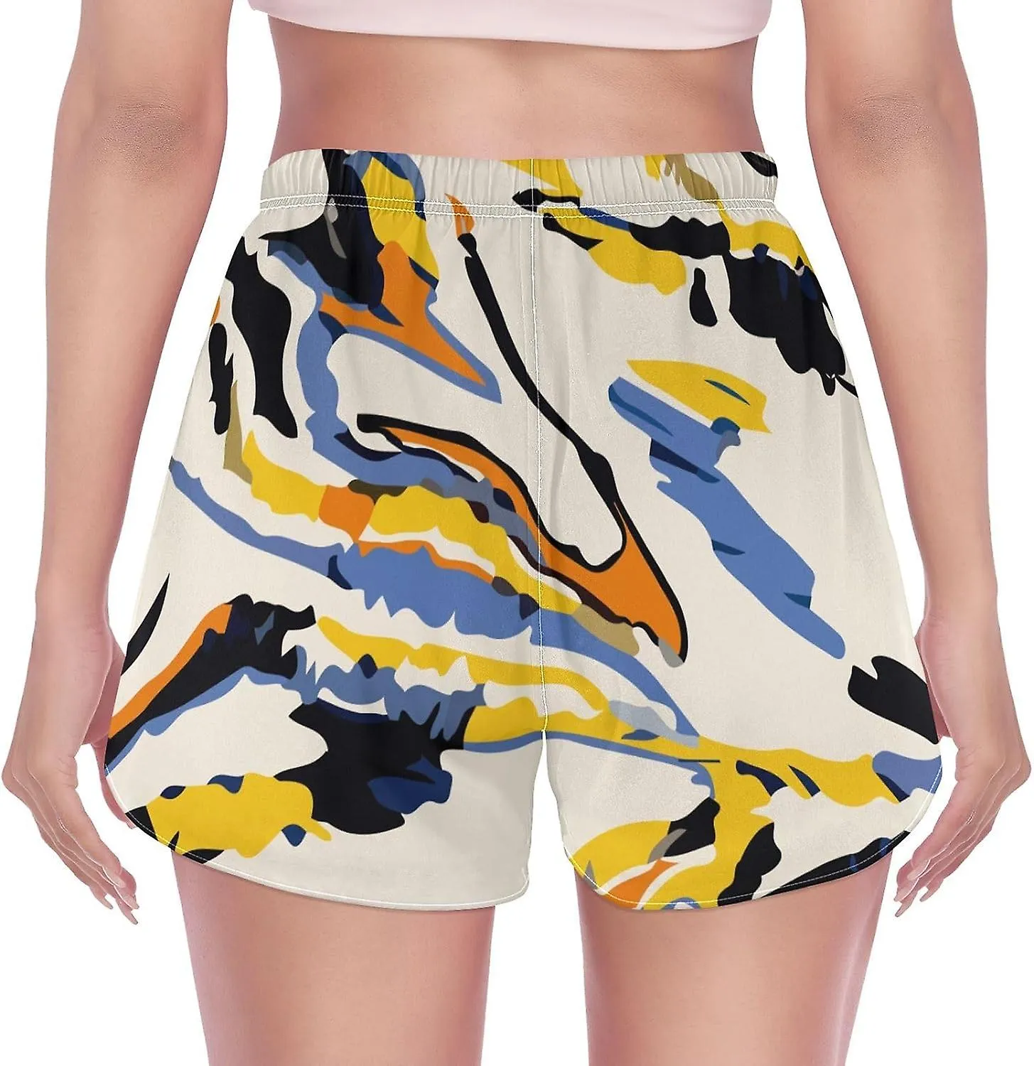 Women's Athletic Shorts Beautiful Abstract Colorful Workout Running Gym Quick Dry Liner Shorts with Pockets-Ggb113