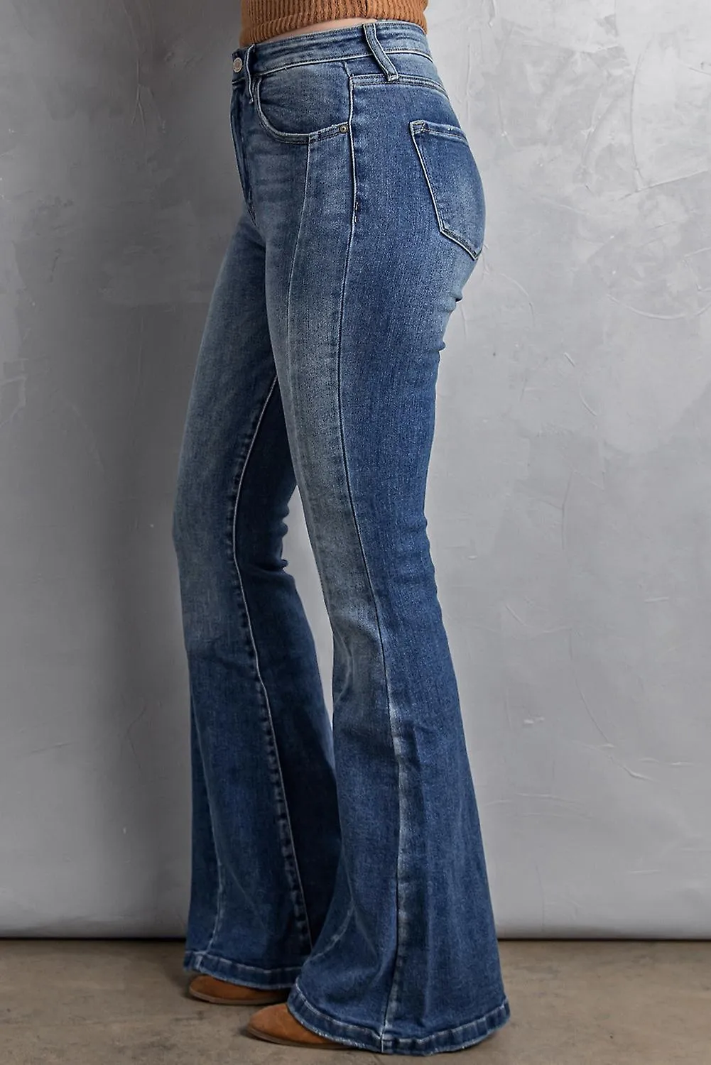 Women's High Waist Flare Jeans With Pockets