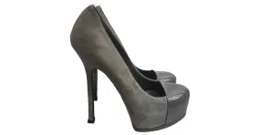 YVES SAINT LAURENT Tacones T.EU 38 Ante Gris 