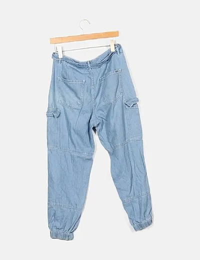 Zara Pantalón cargo denim